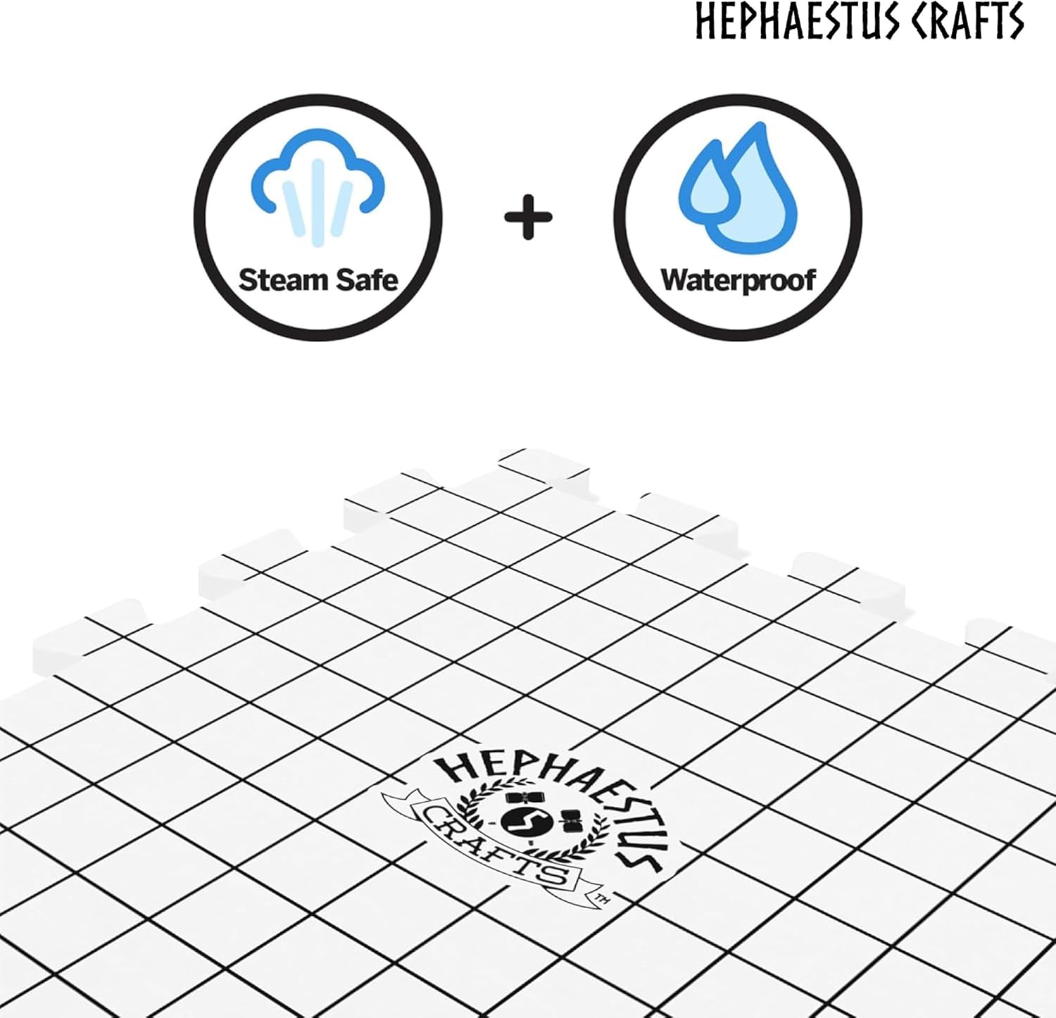 Hephaestus Crafts Blocking Mats for Knitting - Pack of 9 GRAY Blocking Boards with Grids for Needlepoint or Crochet. 150 T-pins