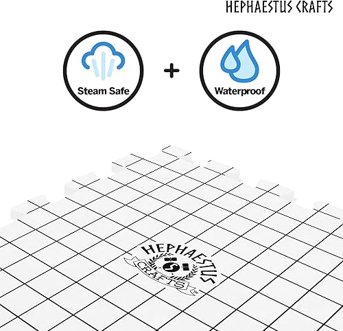 Miniatura 6 de Hephaestus Alfombrillas de bloqueo para tejer artesanías, paquete de 9 tablas de bloqueo grises con rejillas para punto de aguja o ganchillo. 150