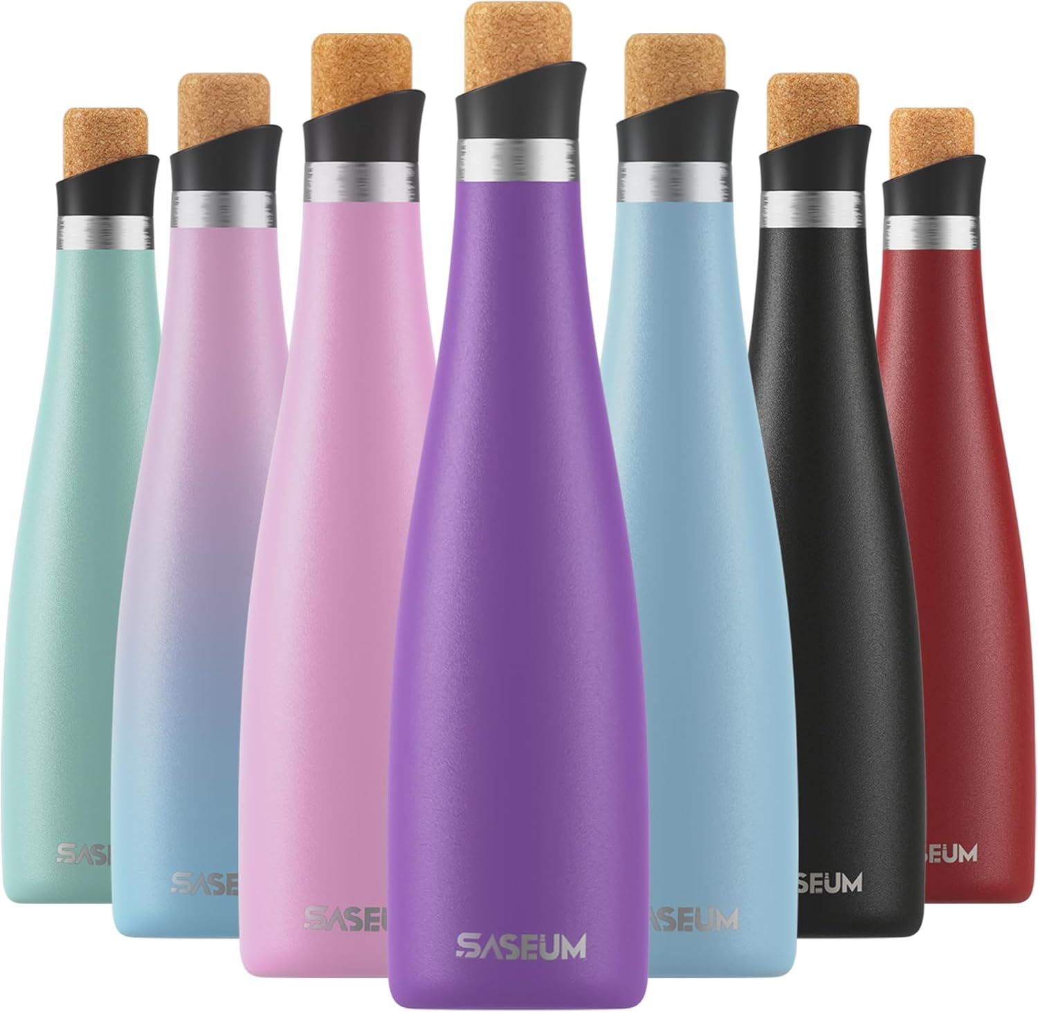 SASEUM Wine Bottle, 32 oz Insulated Stainless Steel Water Bottle and Wine Decanter with Vacuum Sealed Lid - Pink 32 oz (1000ml)