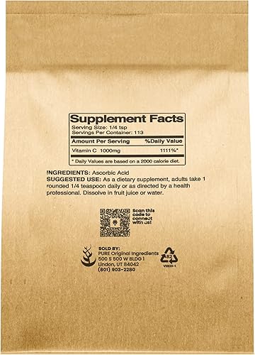 Miniatura 2 de Polvo puro de vitamina C (4 oz) Embalaje ecológico, ácido ascórbico, cuidado de la piel de bricolaje, antioxidante*