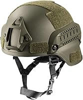 Vista 1 de Casco Airsoft Mich 2000 táctico con protección para los oídos, montaje NVG frontal y riel lateral