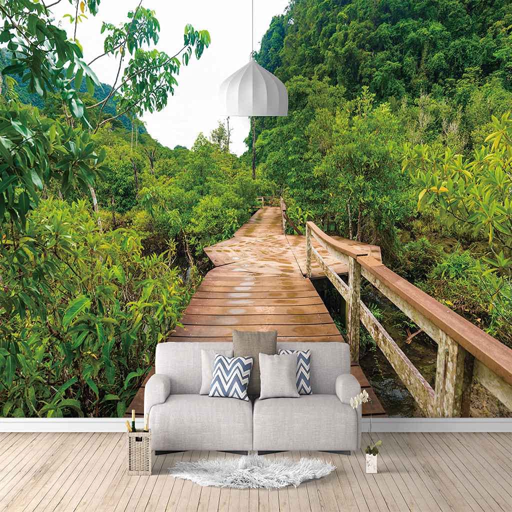 Poster murales 3D grand format papier peint photo nature forêt pour décoration murale de chambre