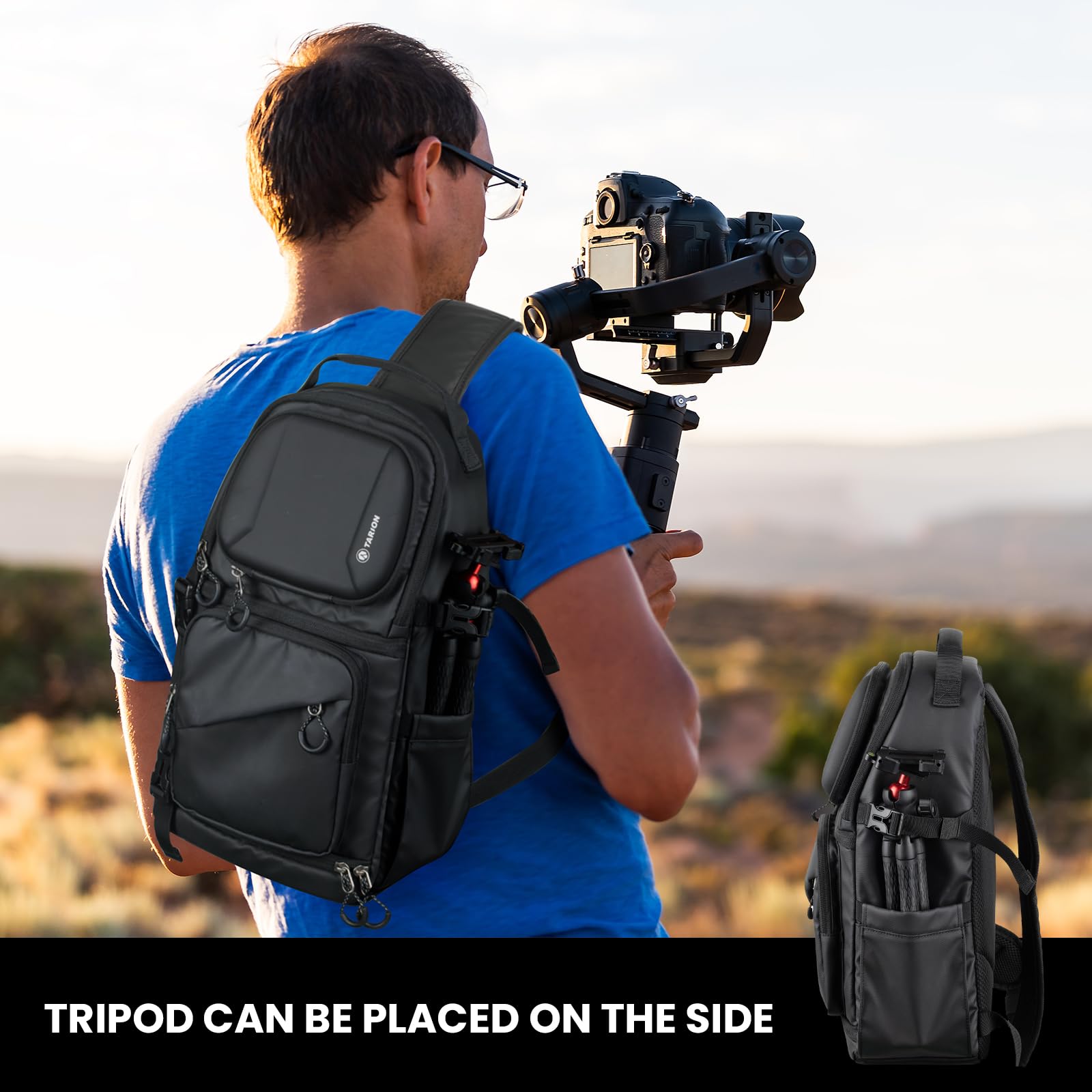 TARION TR-S - Borsa a tracolla per fotocamera, colore: Nero