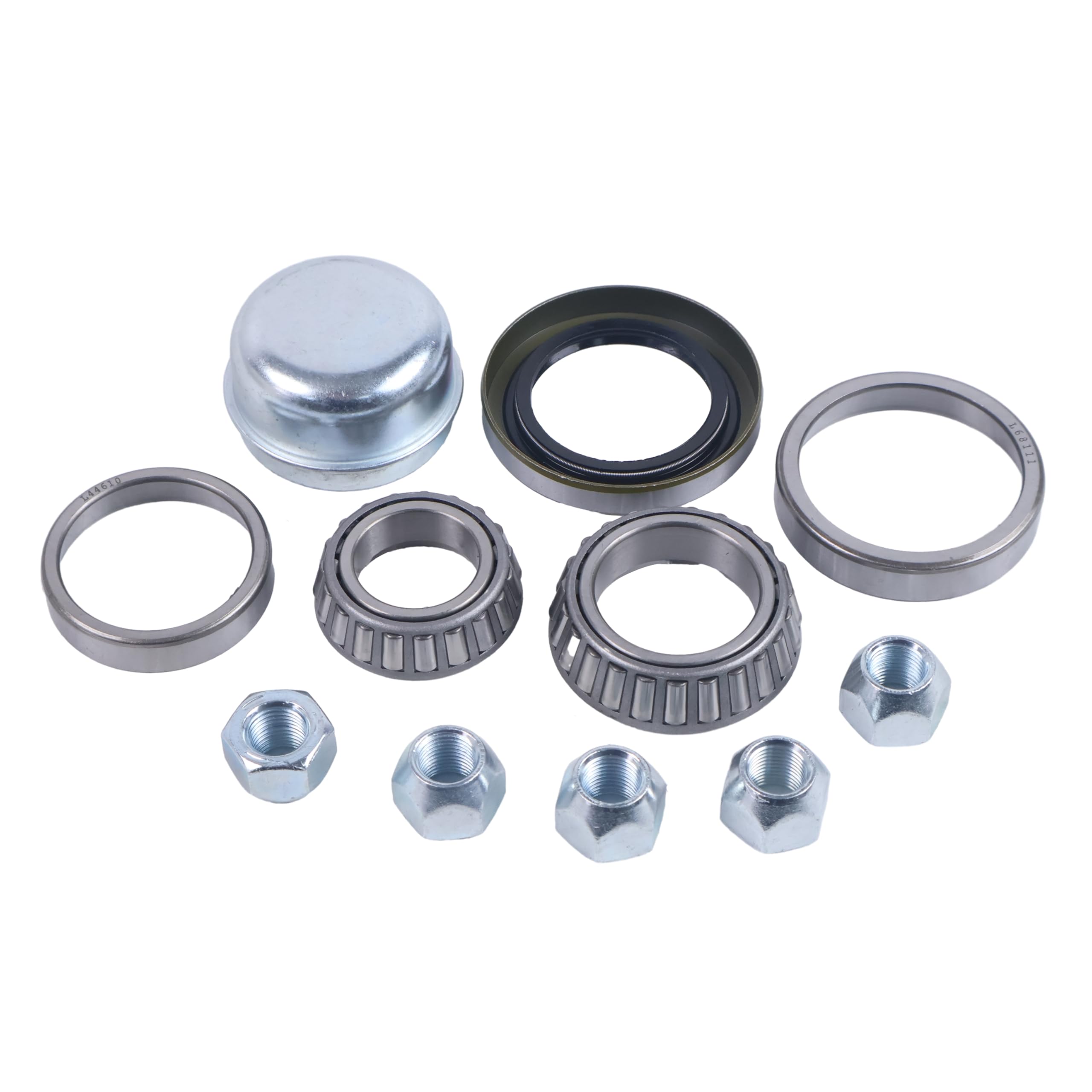 SUKATC 3500 lb Trailer Bearing Kit L44649/10+L68149/11& Oil Seal 50mm & Grease Cap & 5 Nuts