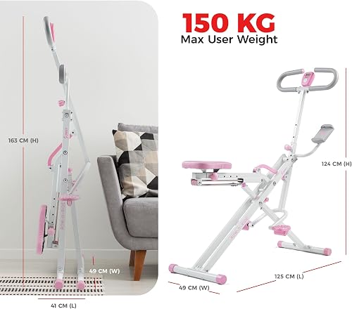 Sunny Health & Fitness Row-N-Ride Smart Verticale per Squat Assistito - 6