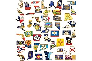 Patriotic State Shape Flag Lapel Pins
