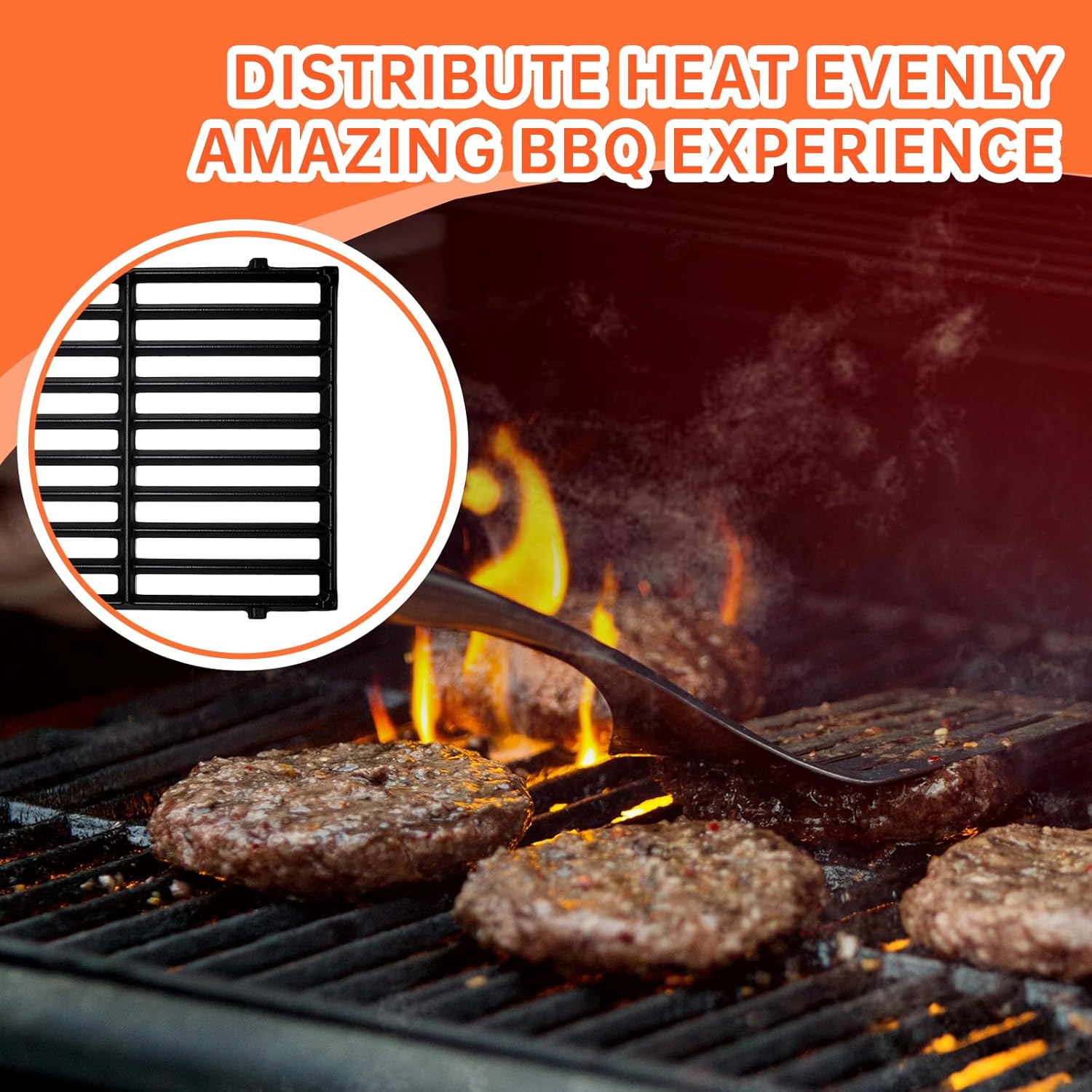 3Pack Flavorizer Bars Porcelain Enameled Heat Plates with 2Pack Cast Iron Cooking Grates Grill Replacement Parts for Weber Spirit I,Spirit II 200 Series Spirit E210,E220,S210,S220,7635 7637 Replace