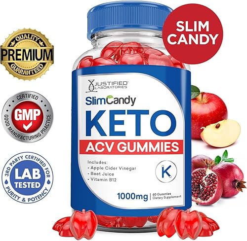 Miniatura 3 de Paquete de 3 gomitas delgadas de caramelo Keto ACV de 1000 mg con raíz de remolacha de jugo de granada B12 180 gomitas