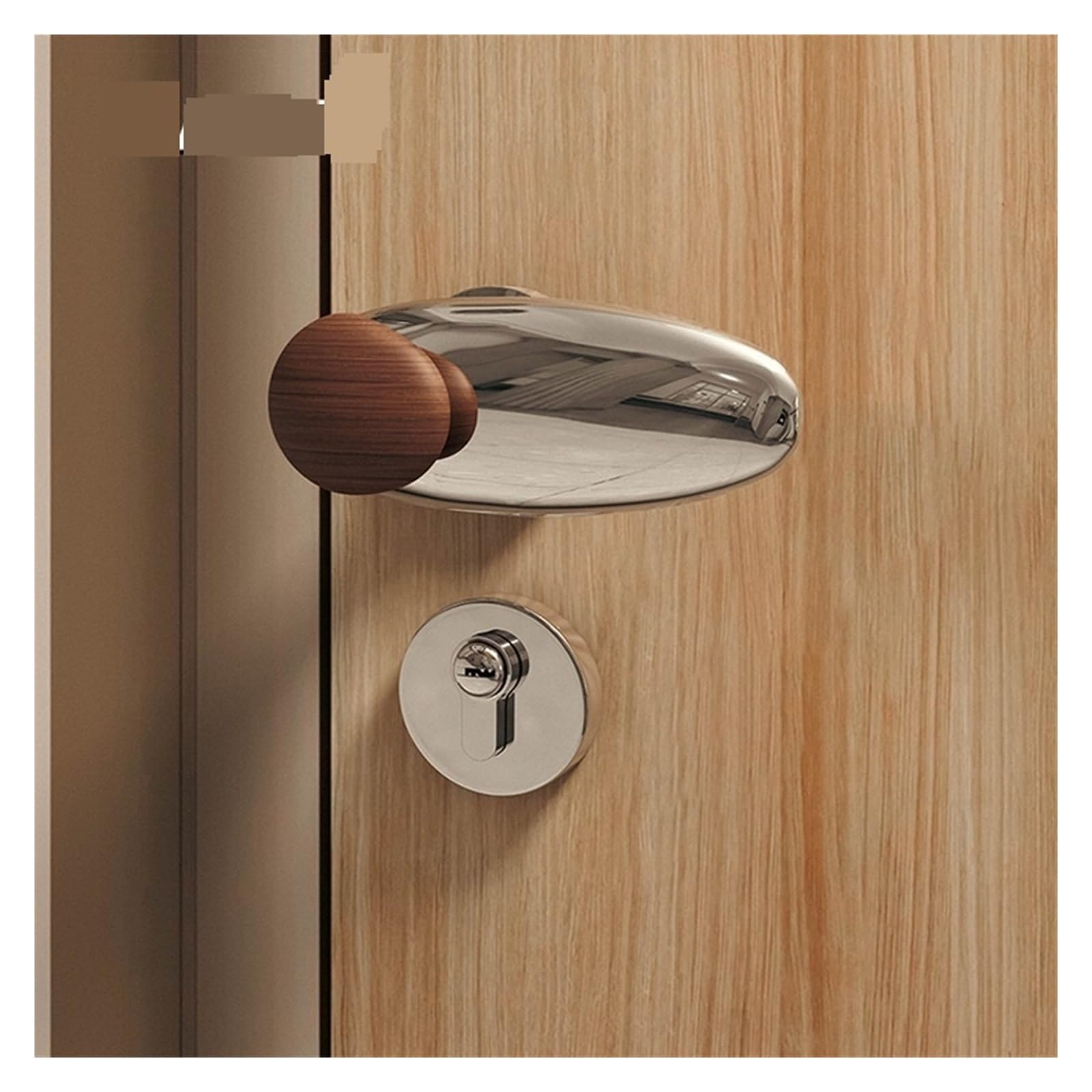 Serrure magnétique anti-claquement pour porte en bois style médiéval argent