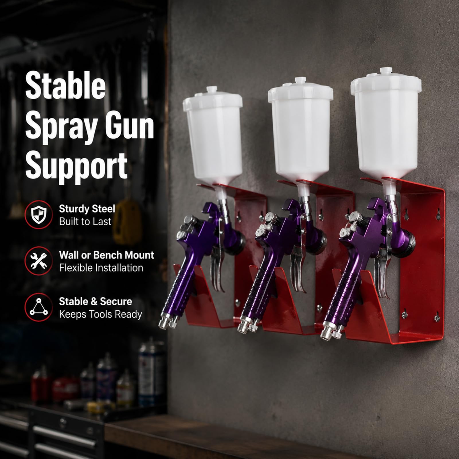 Supports de Pistolet à Peinture, Supports de Pistolet à Alimentation par gravité, Supports de Pistolet Hvlp, Pistolets Hvlp, tuyaux