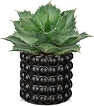 Flocked Fake Plants Realistic Succulents Artificial Plant in Ceramic Pot, Fake Succulents for Home Shelf Modern Bathroom Tabletop Decor