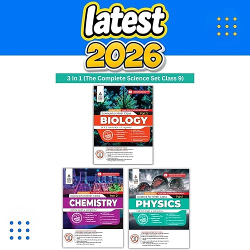 Lakhmir Singh Science Class 9 (PCB Combo) – 3 Book Set (Physics, Chemistry, Biology) | All in One Science Class 9 | NCERT Book Questions & Answers | CBSE New Syllabus | CBQs, Solved Board Papers & Exercises – For (2026-27) Exams