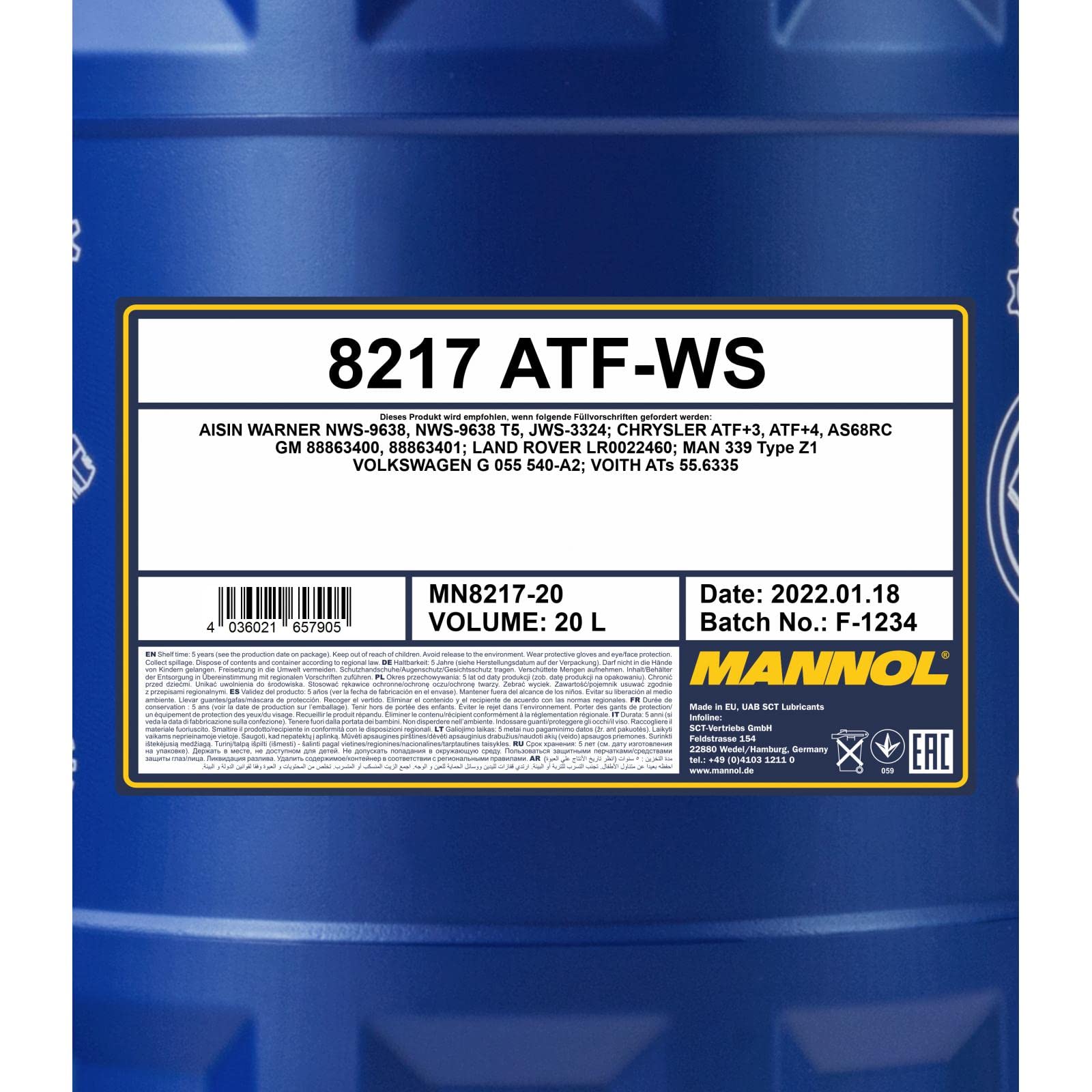 MANNOL MN8217-20 Aceite para transmisión automática 20L Rojo