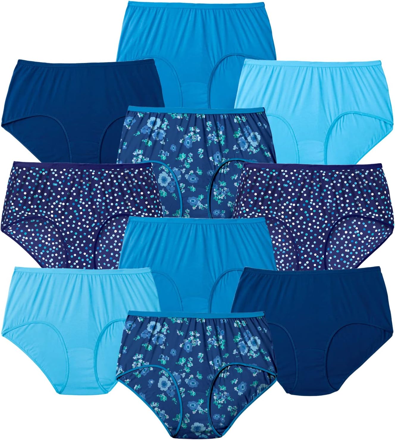 Plus Size Full Coverage Cotton Brief 10-Pack