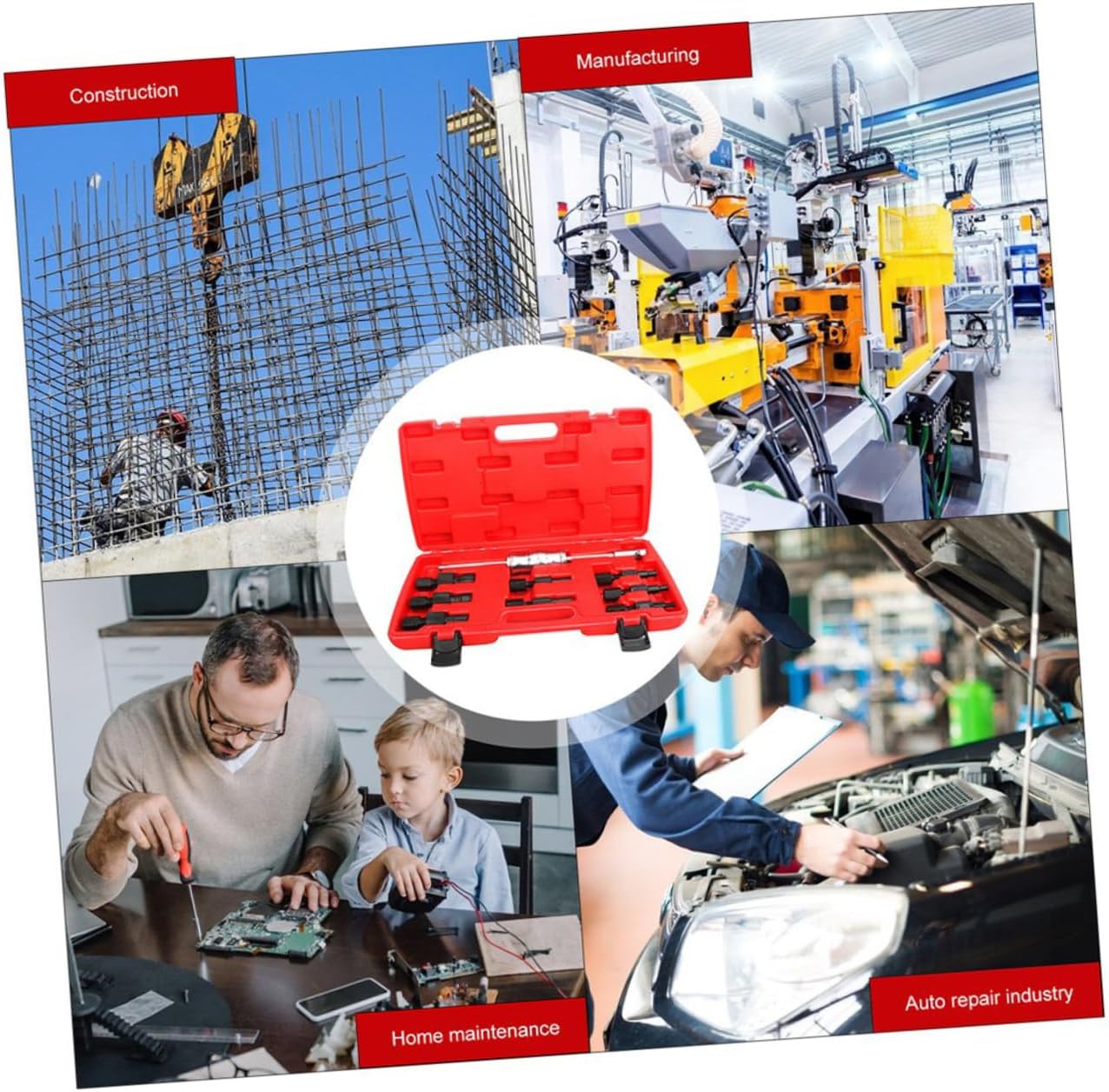 Cabilock 9pcs Bearing Removal Supplies Kit Pullers Slide Hammer Attachments for Maintenance Disassembly