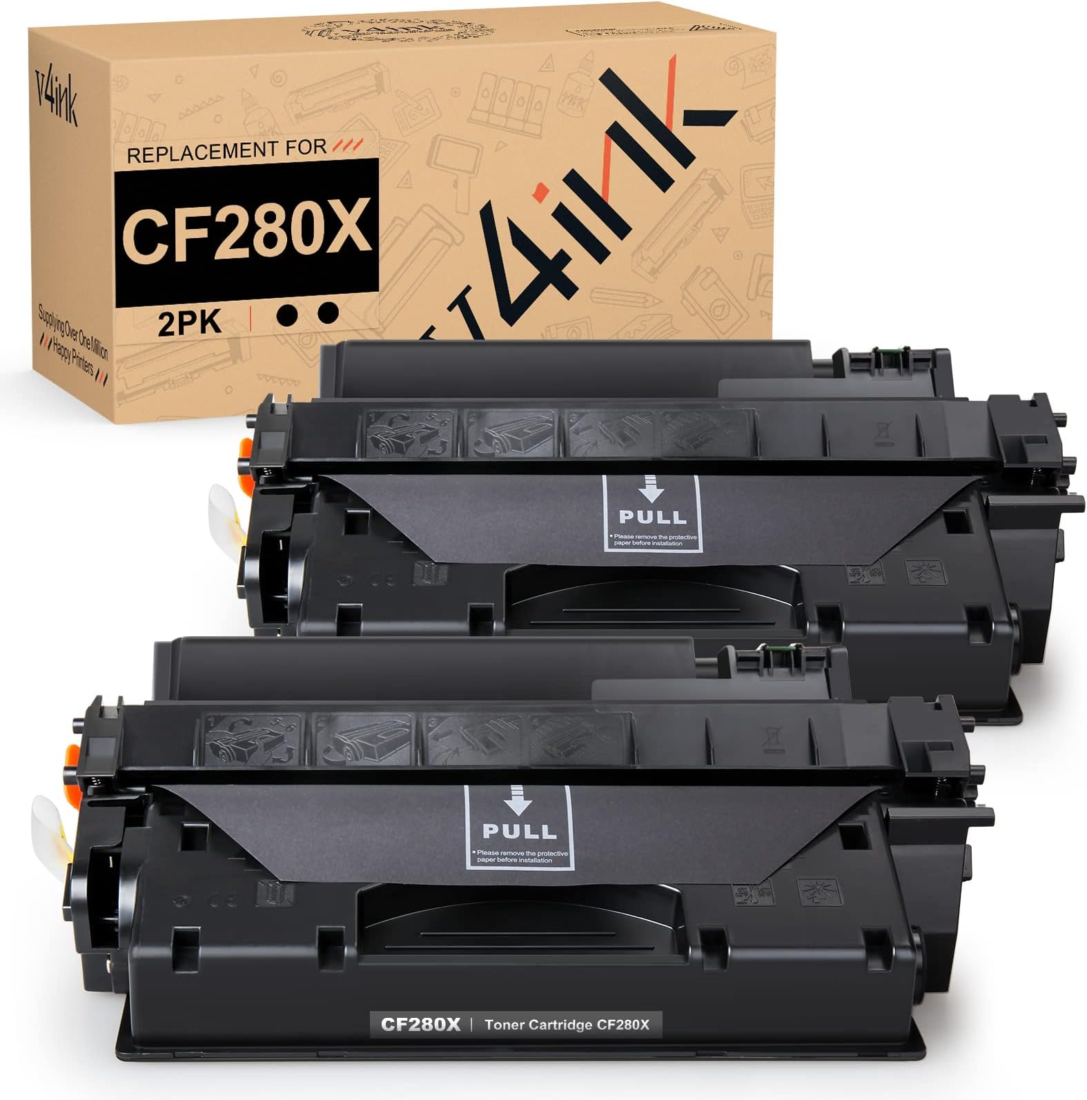 V4INK 2-Pack Compatible Toner Cartridge Replacement for HP 80X CF280X Toner Ink High Yield for use in HP LaserJet Pro 400 M401 M401a M401d M401dn M401dne M401dw M401n; MFP M425dn M425dw Printer