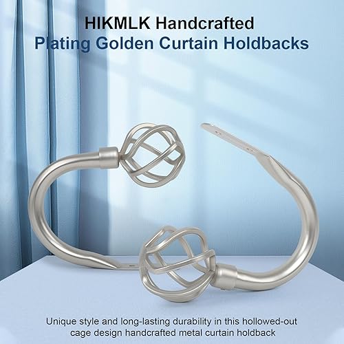 Miniatura 2 de Ganchos de metal hechos a mano para cortinas, 2 piezas, decoración negro mate para pared, soportes laterales resistentes, accesorios para cortinas y
