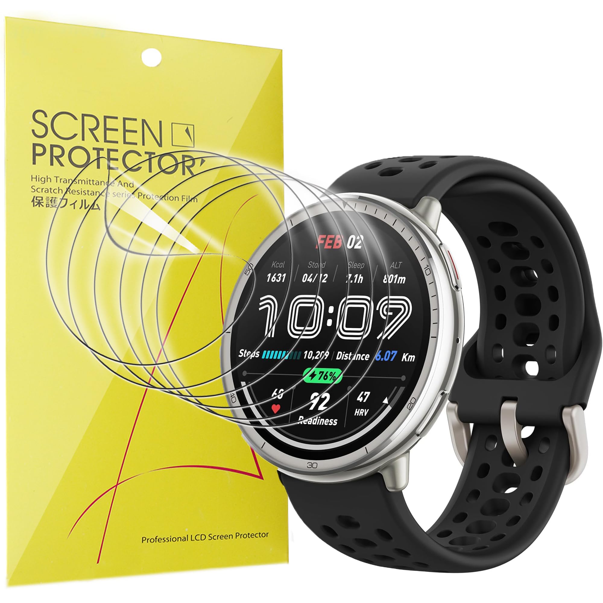 Amazon.co.jp: Lamshaw for Amazfit Active 2 スマートウォッチ 保護