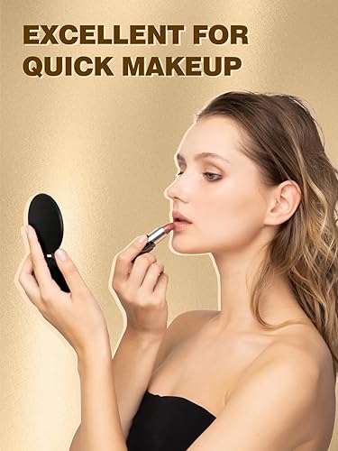 Miniatura 7 de Qislee Espejo compacto a granel, espejo de maquillaje redondo para bolso, juego de 4 (blanco)