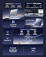 Vista 2 de KAMRUI Mini PC Hyper H2, Mini computadoras Intel Core 14450HX (10C/16T, 4.8GHz), 16GB RAM 512GB PCle4.0 SSD Micro PC de escritorio, pantalla triple