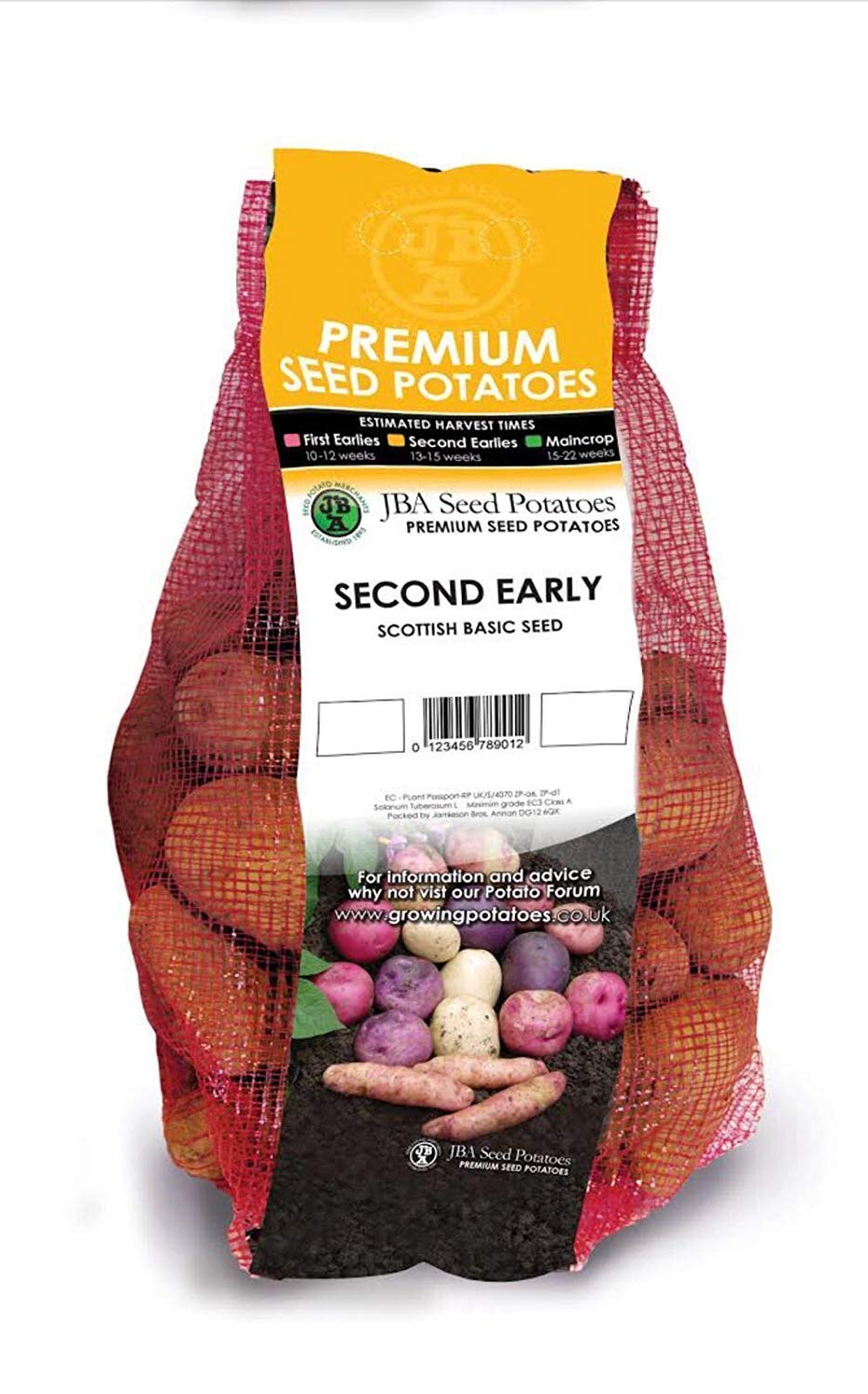 Jamieson Brothers 2kg Wilja Seed Potatoes – JBA Second Early Grow Your Own Spuds – for Boiling, Roasting, Chips & Mashing – Scottish-Grown & Ready to Plant in Pots, Gardens & Allotments