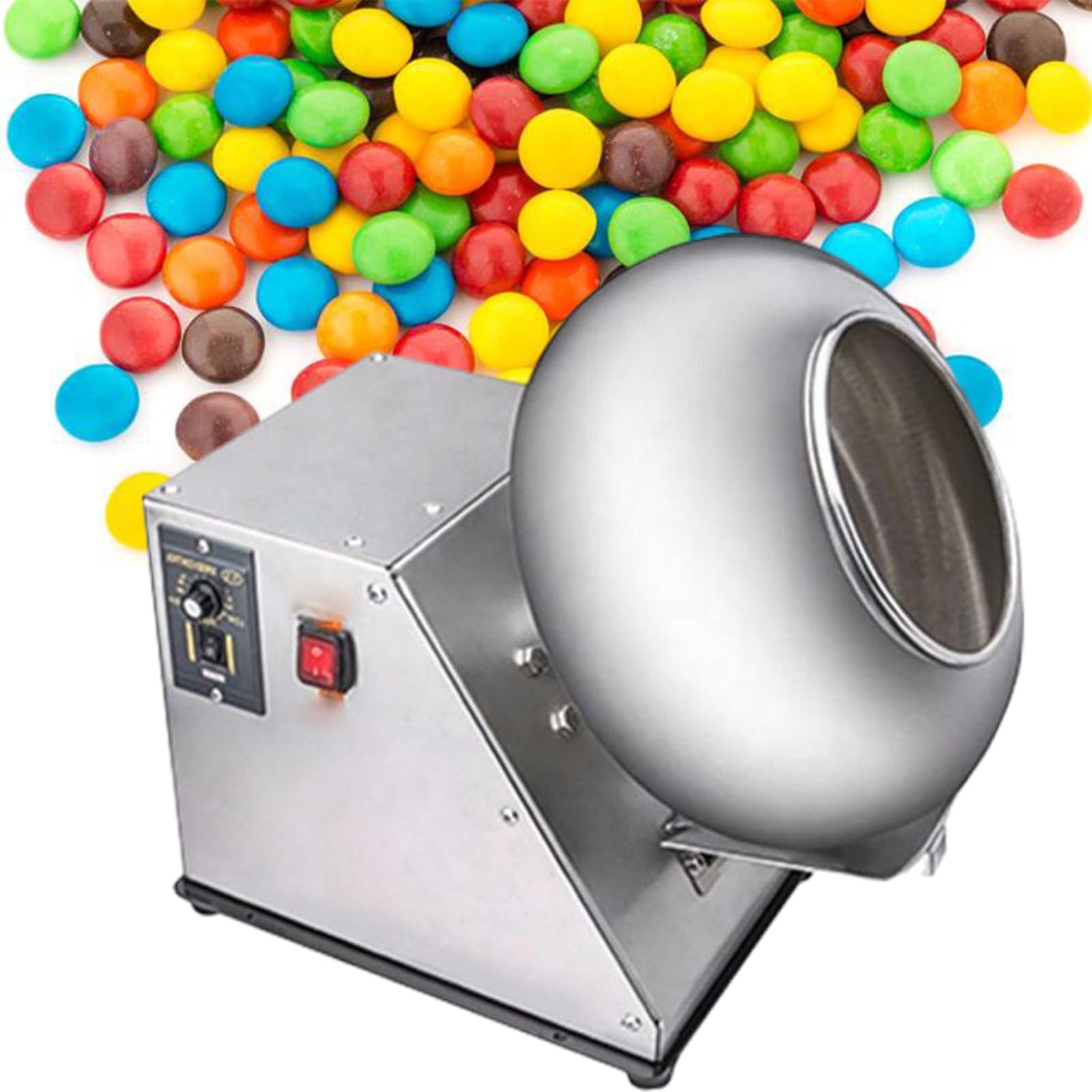 ASerZenith Sugar Coating Machine,Commercial Chocolate Panning Machine,Chocolate Coating Polishing Machine,For Chocolate Shop, Bakery