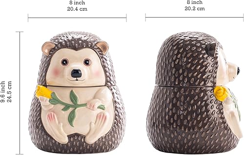 Miniatura 2 de Bico Hedgehog - Tarro hermético de cerámica para galletas de 9.6 pulgadas, apto para lavavajillas