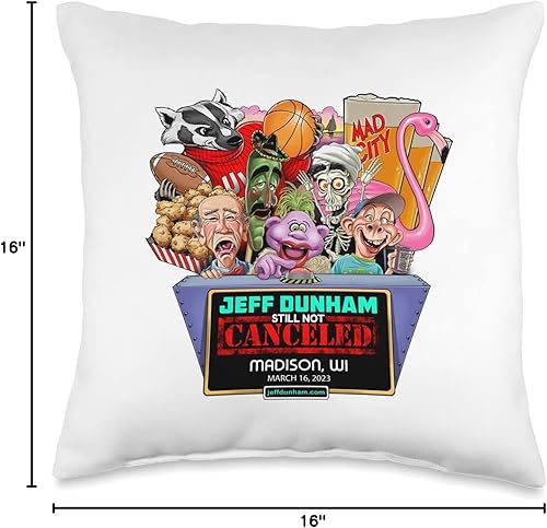 Miniatura 6 de JEFF DUNHAM Madison, WI (2023) - Almohada de 18 x 18 pulgadas, multicolor