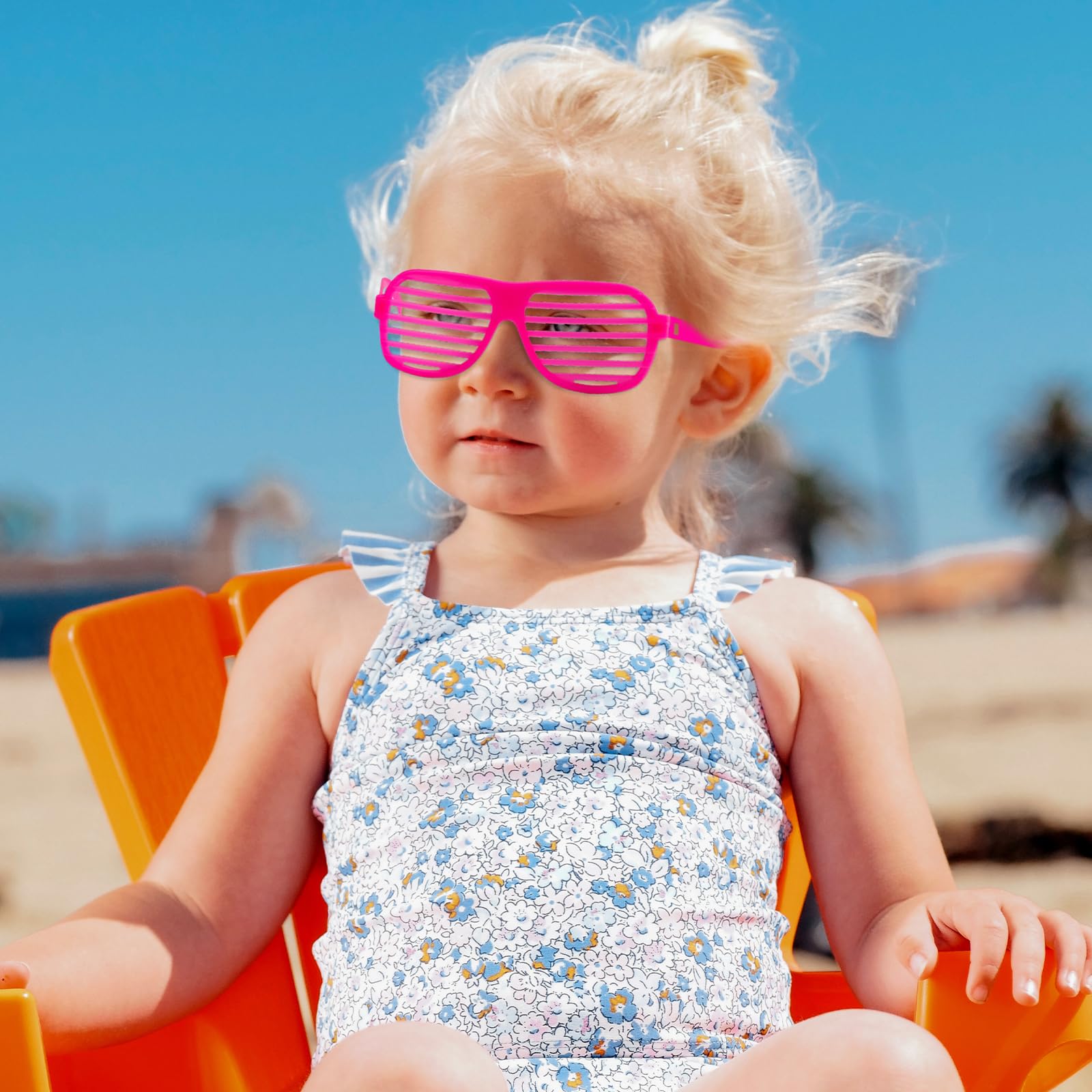 Paquete de 60 lentes de persiana a granel, recuerdos de fiesta, lentes de plástico de color neón de los años 80, suministros de fiesta para niños y adultos
