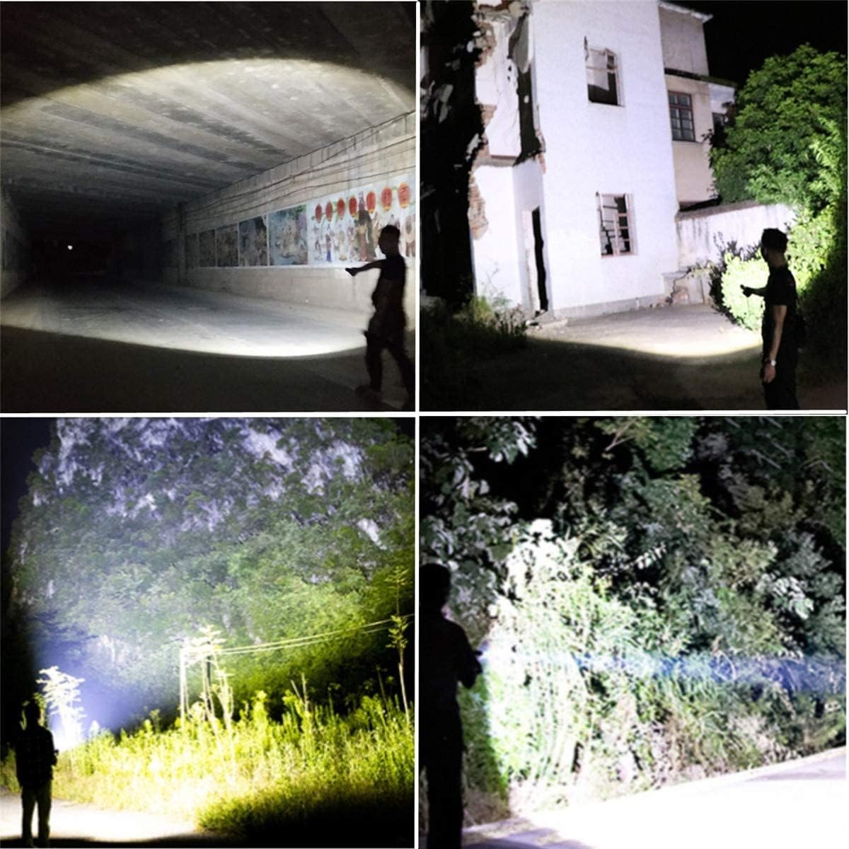 Rechargeable LED Flashlights 100000 High Lumens, Super Bright Powerful Flashlights with 5 Lighting Modes, Zoomable, Waterproof Handheld Flashlight for Hunting, Camping, Emergencies - - 