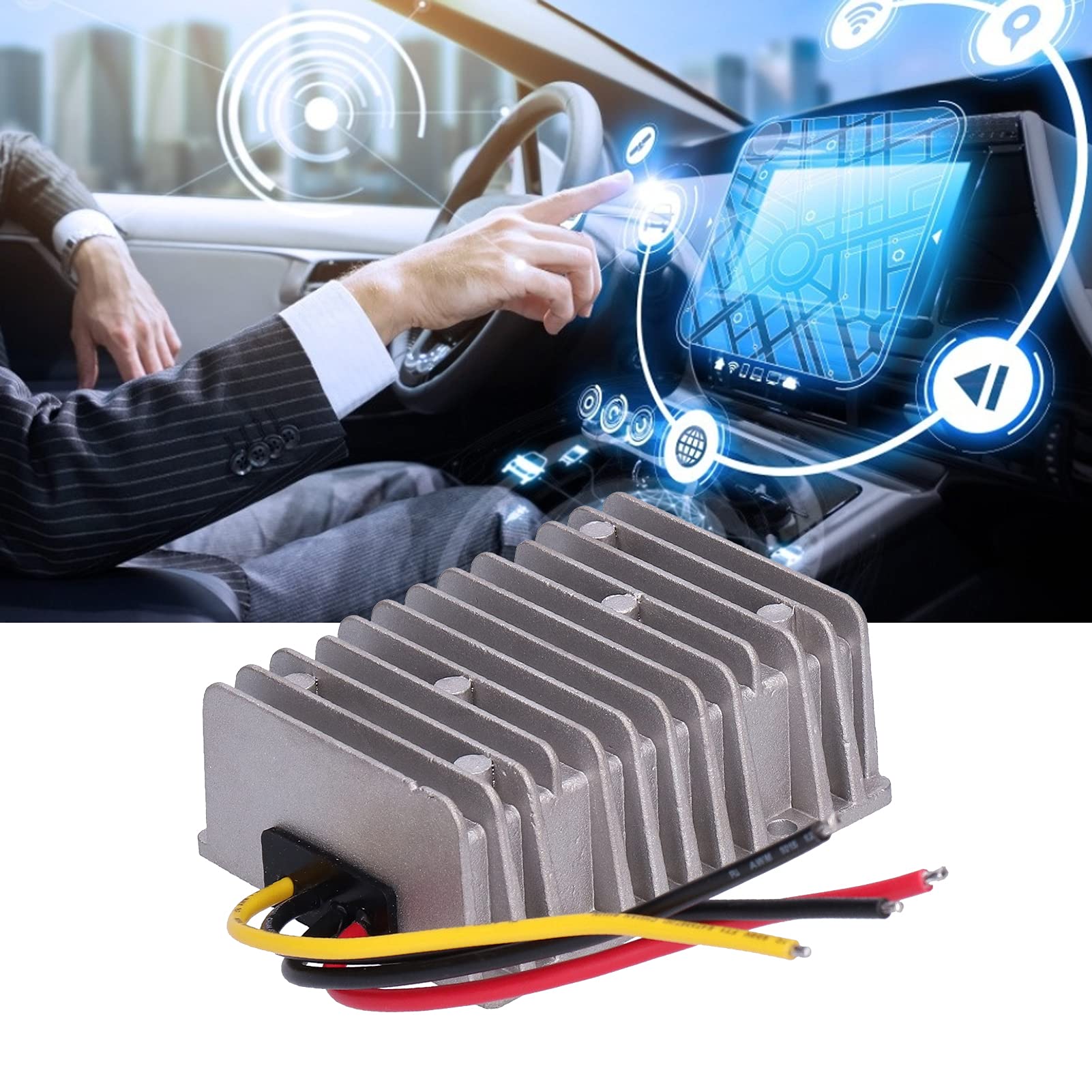 Marhynchus Przetwornik Napięcia, Odlew Aluminiowy Wodoodporny Regulator Napięcia 8 do 40 V Wejście 13,8 V 20 A 276 W IP68 do Rejestratorów Nawigacji Samochodowej Taśmy LED Panele Słoneczne