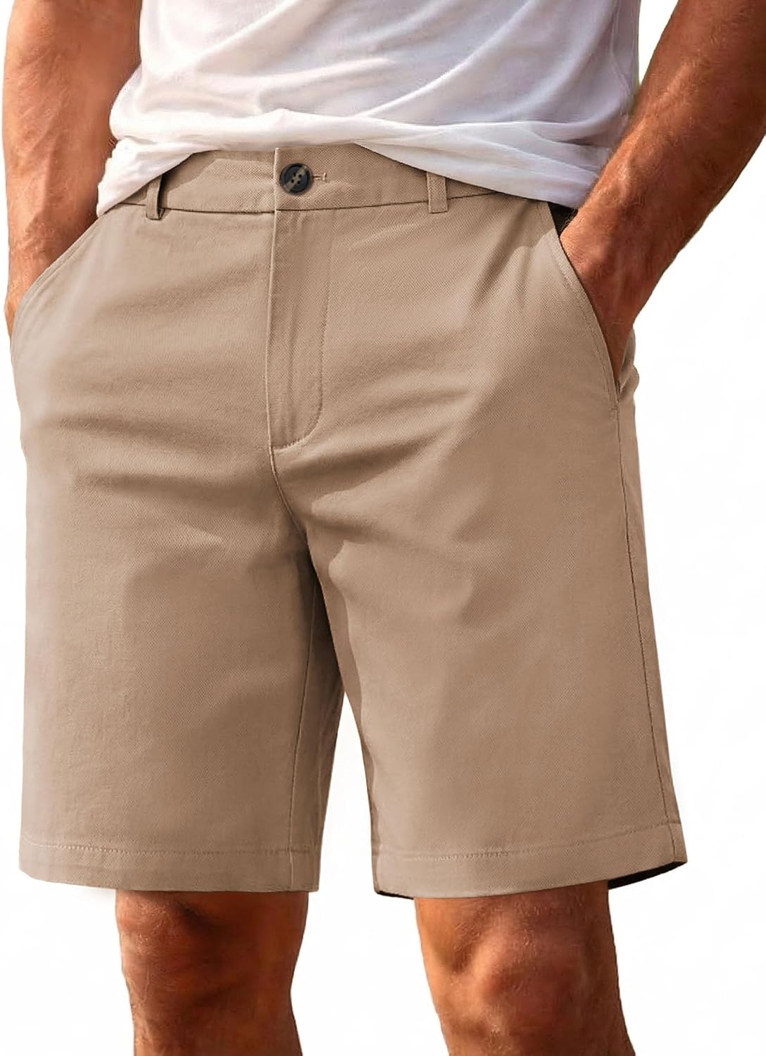 COOFANDY Mens Shorts Casual 9" Lightweight Cotton Comfort Stretch Dress Shots Summer Beach with Pockets