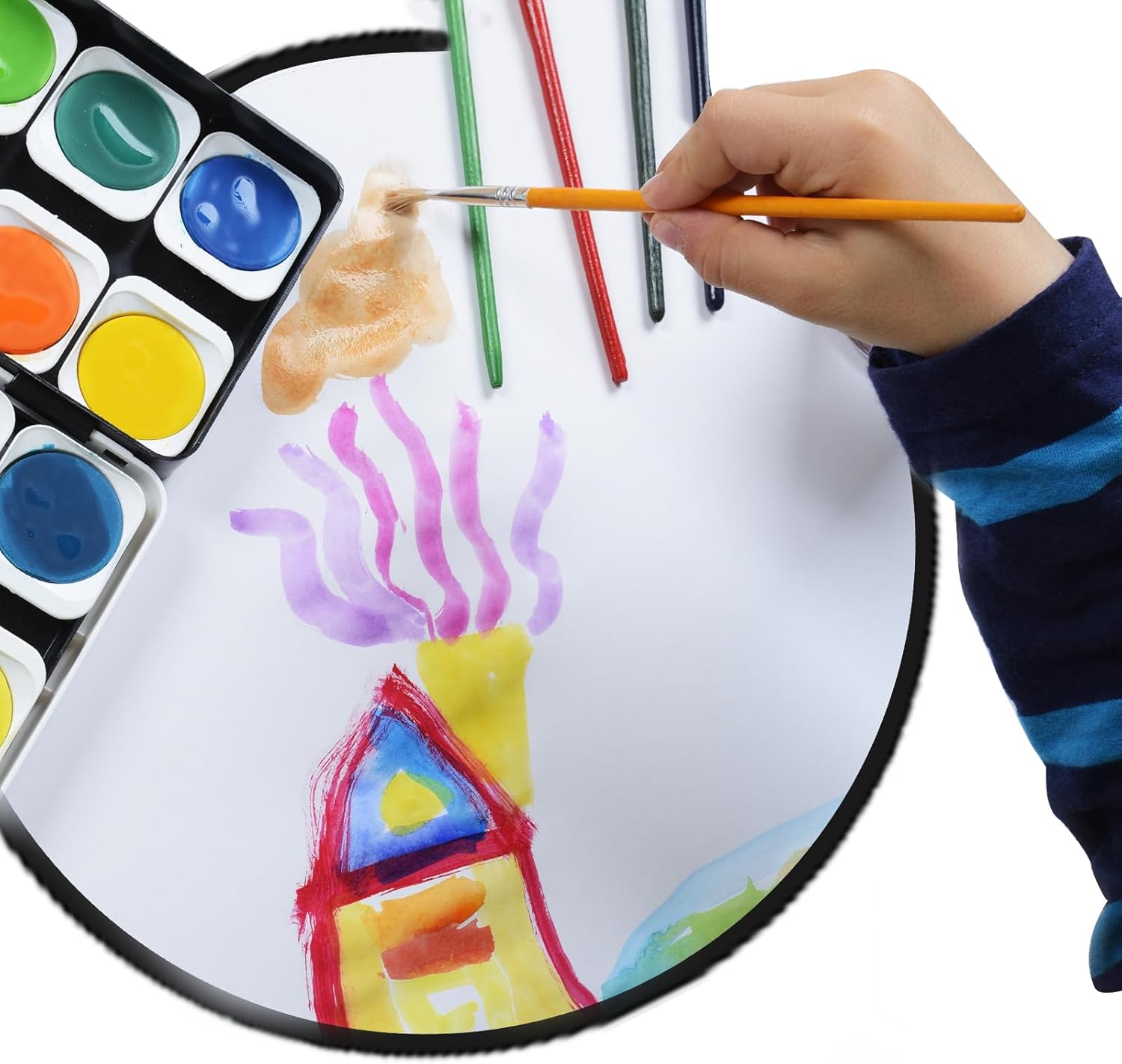 Foldable Flying Disc Fans Set with Bags, 9.8 Inch Black Egde Fabric Beach Flying Disc for Wedding Gift Party Favors Outdoor Activity