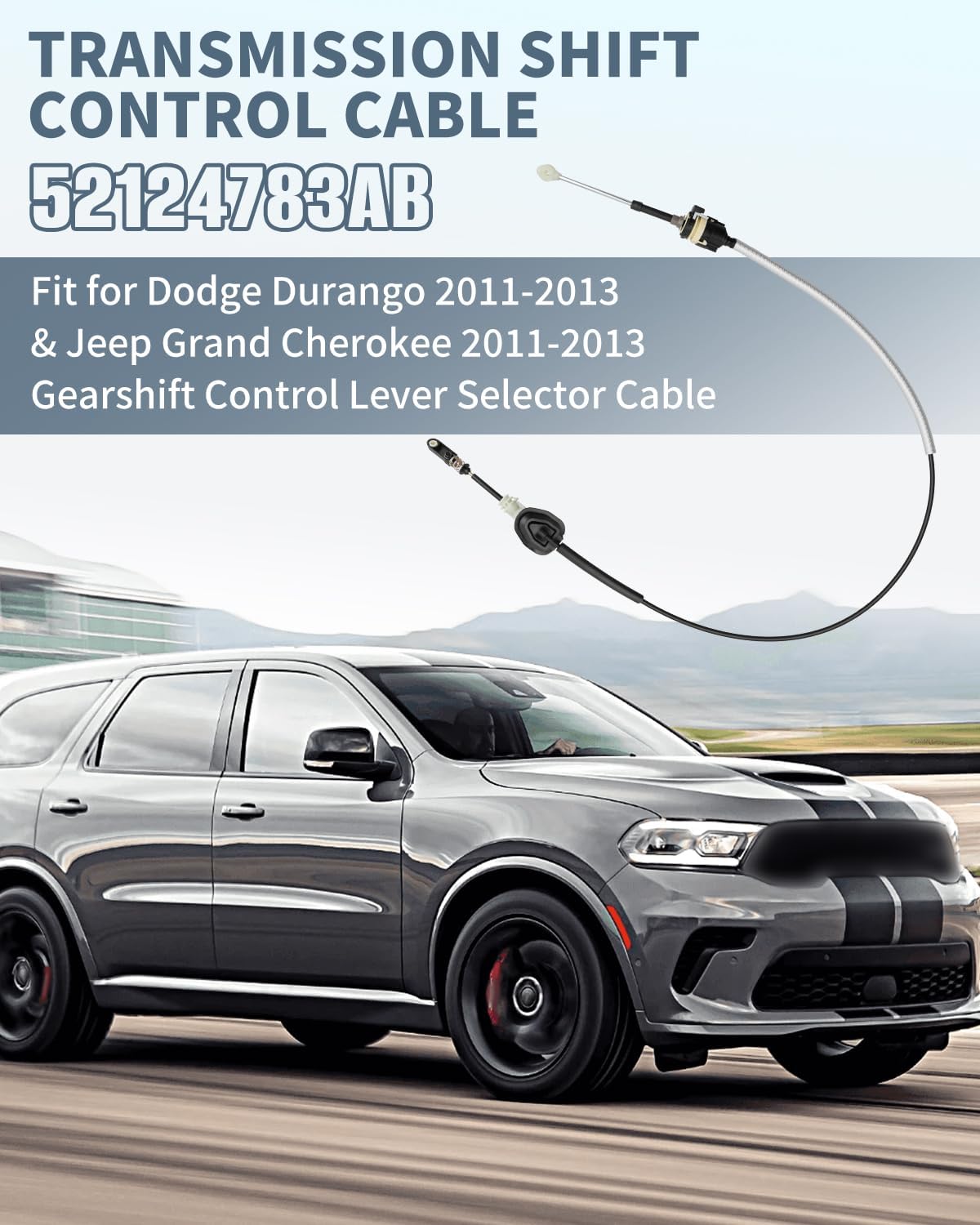 Shift Control Cable Fit for Dodge Durango Jeep Grand Cherokee 2011 2012 2013, Gearshift Cable Replace 52124783AB 52124783AC