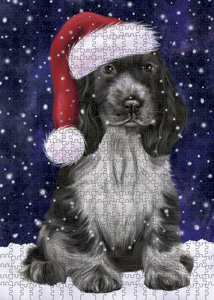 Let it Snow Cocker Spaniel Dog Jigsaw Puzzle for Adults - Animal Printed Interlocking Puzzle Game Artwork - Gift for Dog Lover's - 1000 Pcs 29.5"x19.7", PZLE62036