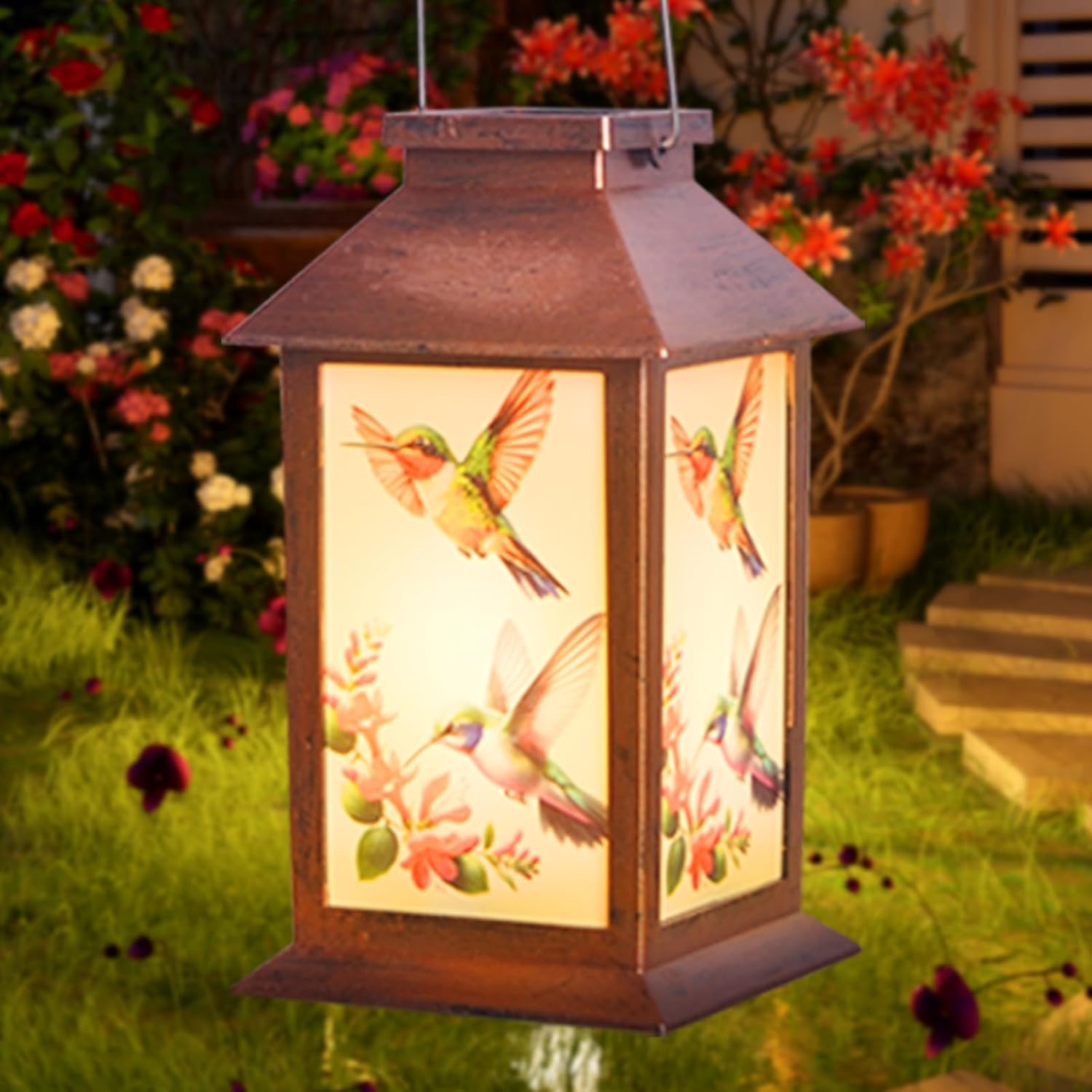 Hummingbird Outdoor Lantern House Wind Chime - A Gift for Outdoor courtyards and Gardens, Suitable for Women, Mothers, Grandmothers, Sisters and Friends, Birthdays, Christmas, and Mother's Day