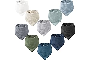 Konssy Organic Muslin Baby Bandana Drool Bibs