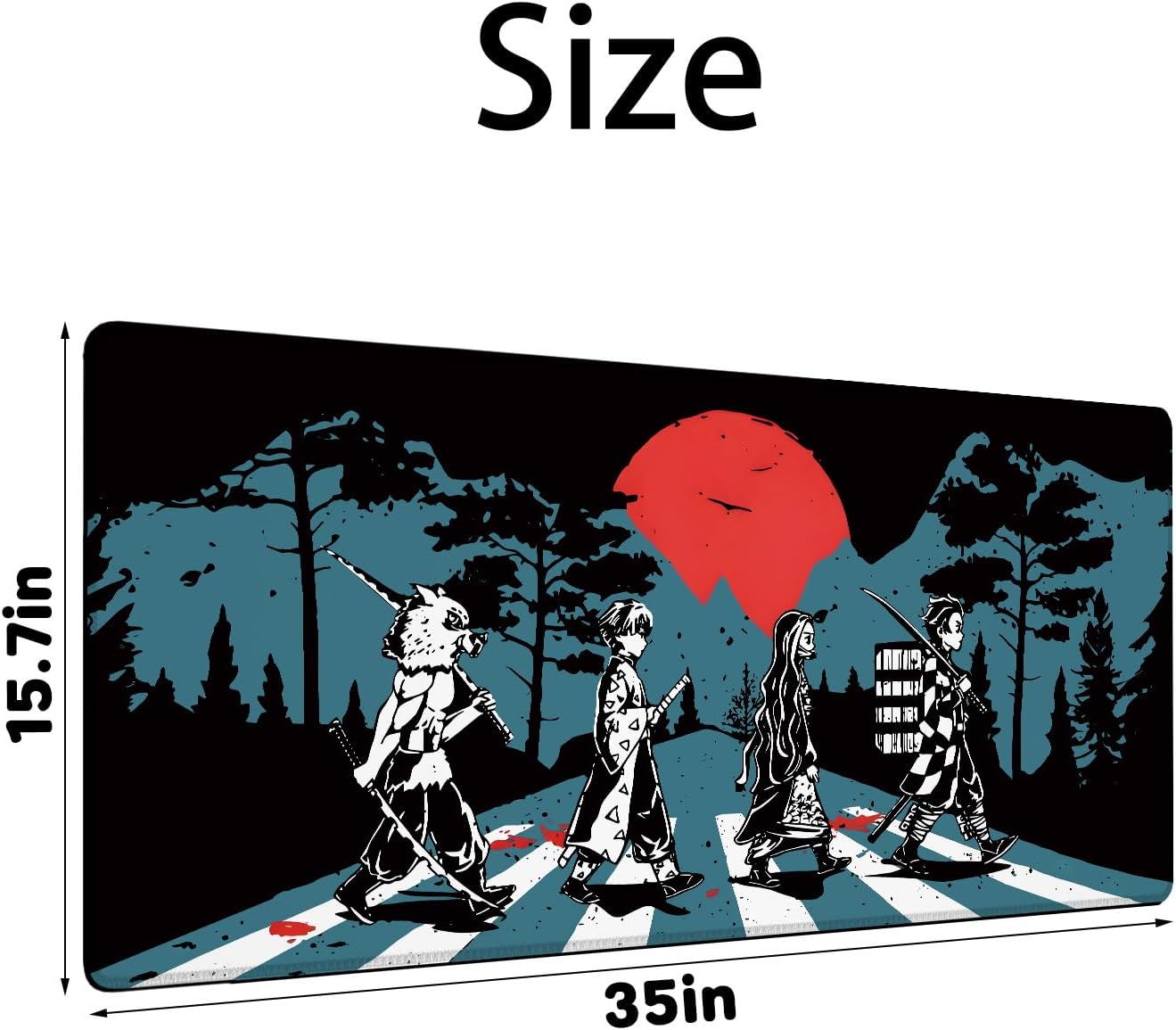 Anime Gaming Mouse Pad Extended Large Gaming Mousepad Desk Mat 35.5 x 15.7inches x 3mm