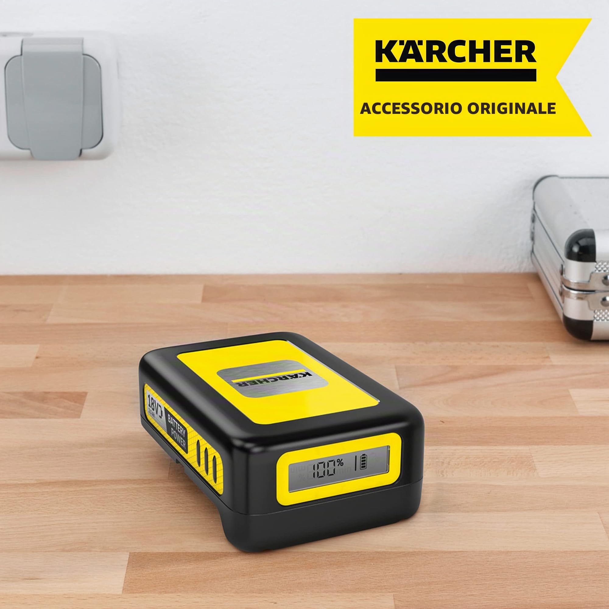 Kärcher 2.445-034.0 Battery Power Batteria di ricambio 18/25, 18 V, Compatibile con tutte le macchine a Batteria da 18 V, 18 volts, Giallo/Nero