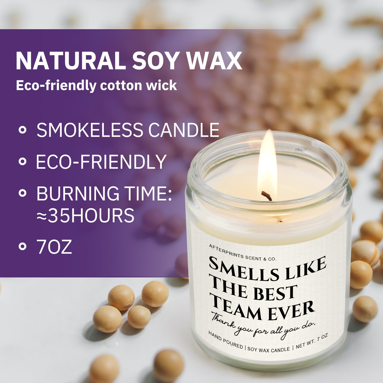 Afterprints Boss Gifts for Women Men, Best Team Ever Candle, Employee Appreciation Gifts, Team Appreciation, Christmas Farewell Gift for Coworker, Boss Lady, Staff, 7oz Lavender Scented Candles