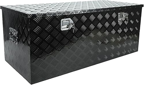 Miniatura 1 de bchsadvb Caja de herramientas de aluminio resistente para camioneta de 5 barras, con patrón de banda de rodadura, para debajo del camión, caja de