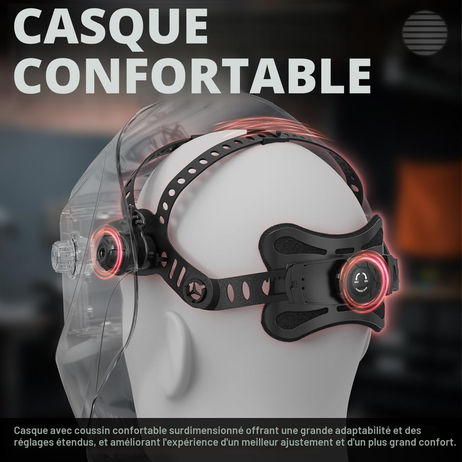 YESWELDER Masque Soudure Couleur Vraie 92.5x42.5mm, Casque Soudure Auto-Obscurcissant Filtre Anti-Lumière Bleue Réponse 1/30000s, Masque de Soudage 4/9-13 pour MIG Arc TIG