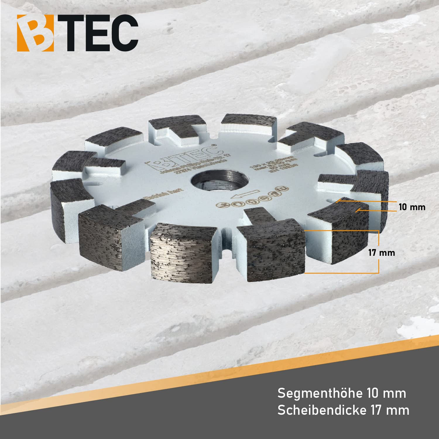 Disco de fresado de diamante, diámetro de 130 mm, 17 mm, para amoladora angular