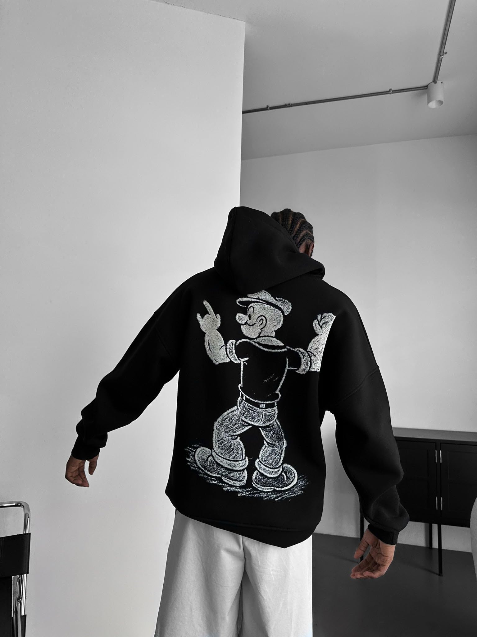 Oversize Nautical Hero Hoodie – Black