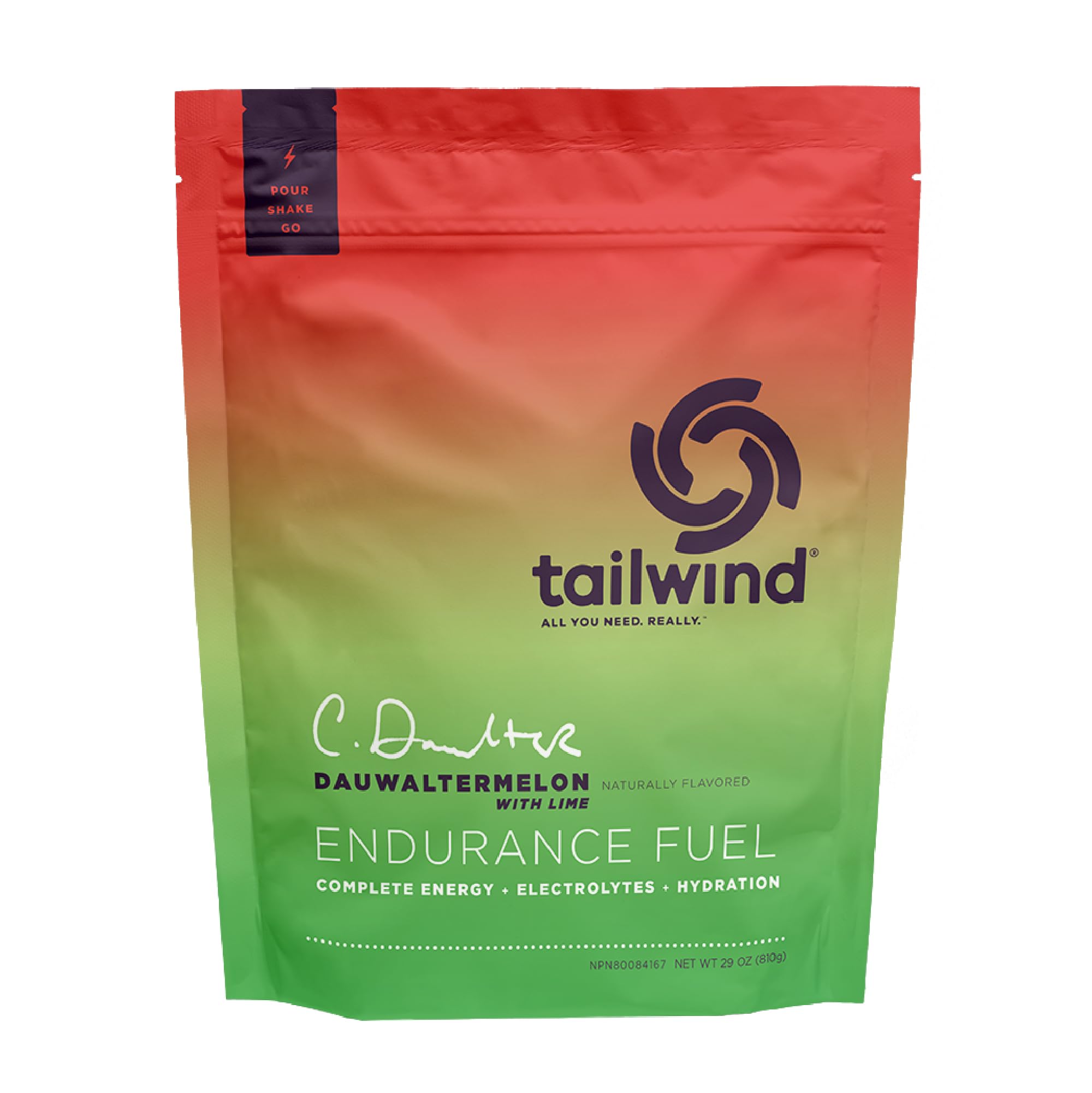 Endurance Fuel, Carbohydrate & Electrolyte Sports Drink Mix Powder, Gluten-Free, Vegan, Dauwaltermelon, 30 Servings