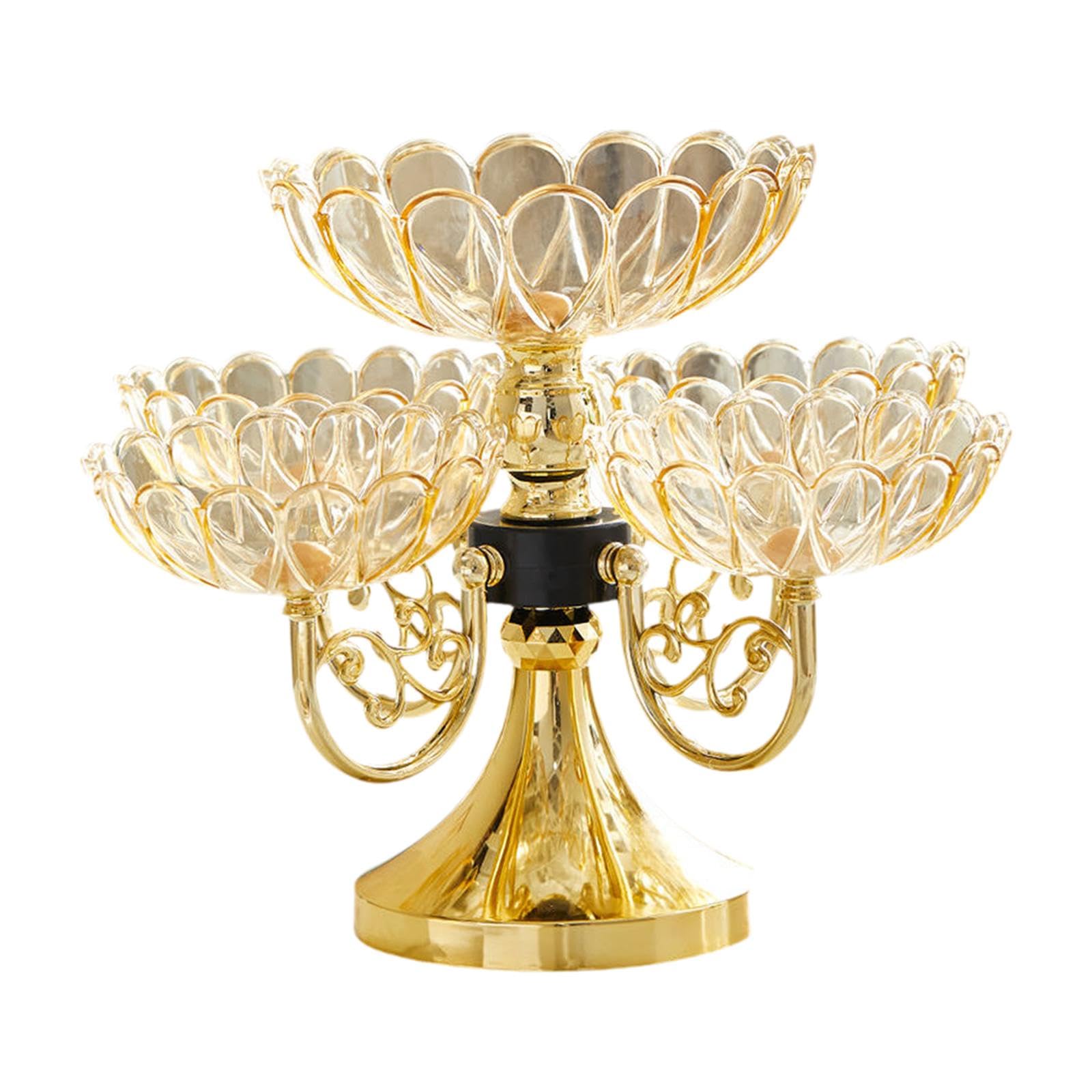 Generic Flower Snack Dessert Plate, Snack Serving Tray, Rotating Dried Fruit Plate, Divided Serving Dishes for Hotel, Living Room