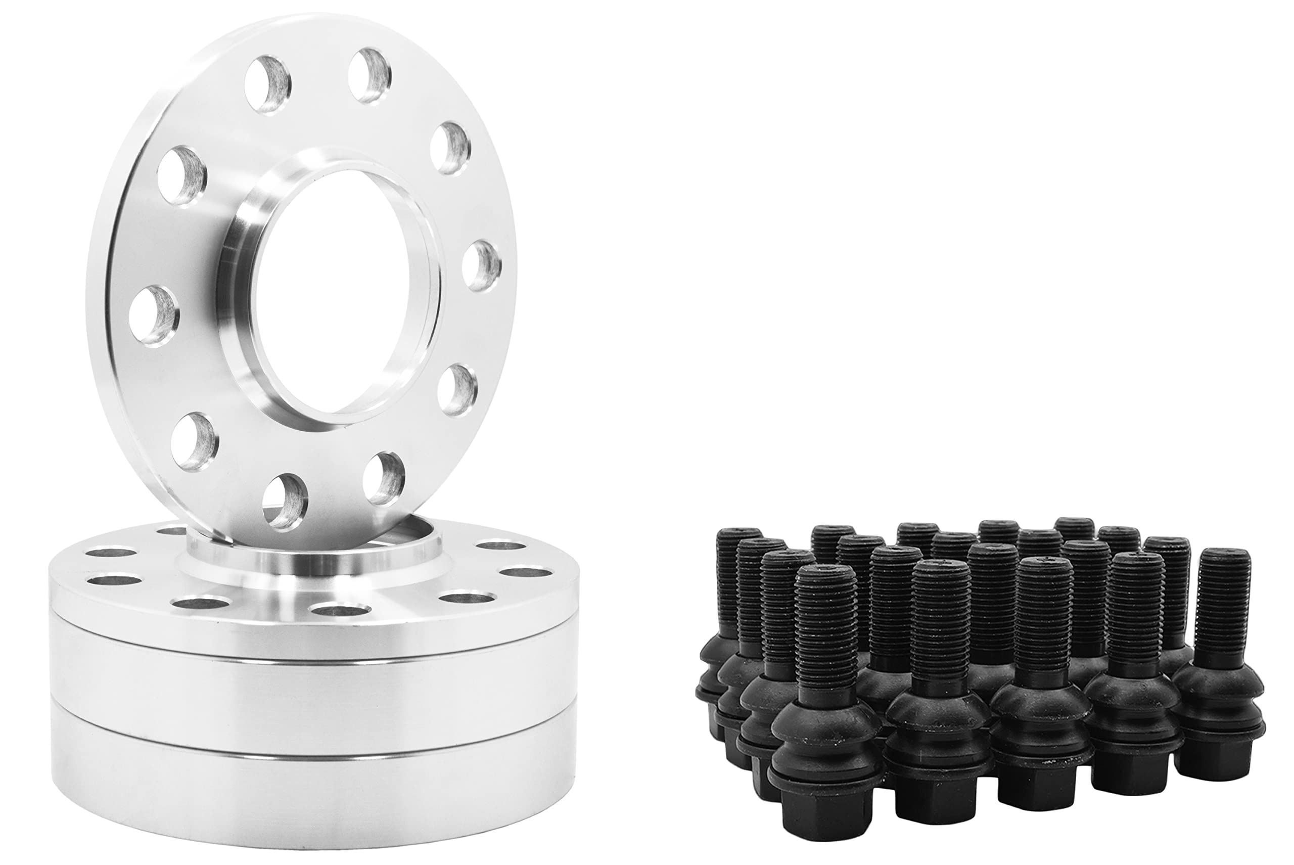 4-Piece 20mm Wheel Spacer Kit For Porsche 911 - 5x130 Hub Centric With Black Lug Bolts