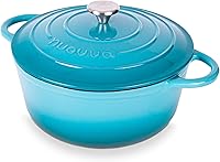 Vista 34 de Nuovva Olla Holandesa de Hierro Fundido Esmaltado con Tapa – Cazuela Antiadherente de 6.4 Cuartos – Resistente y Apta para Horno hasta 500°F