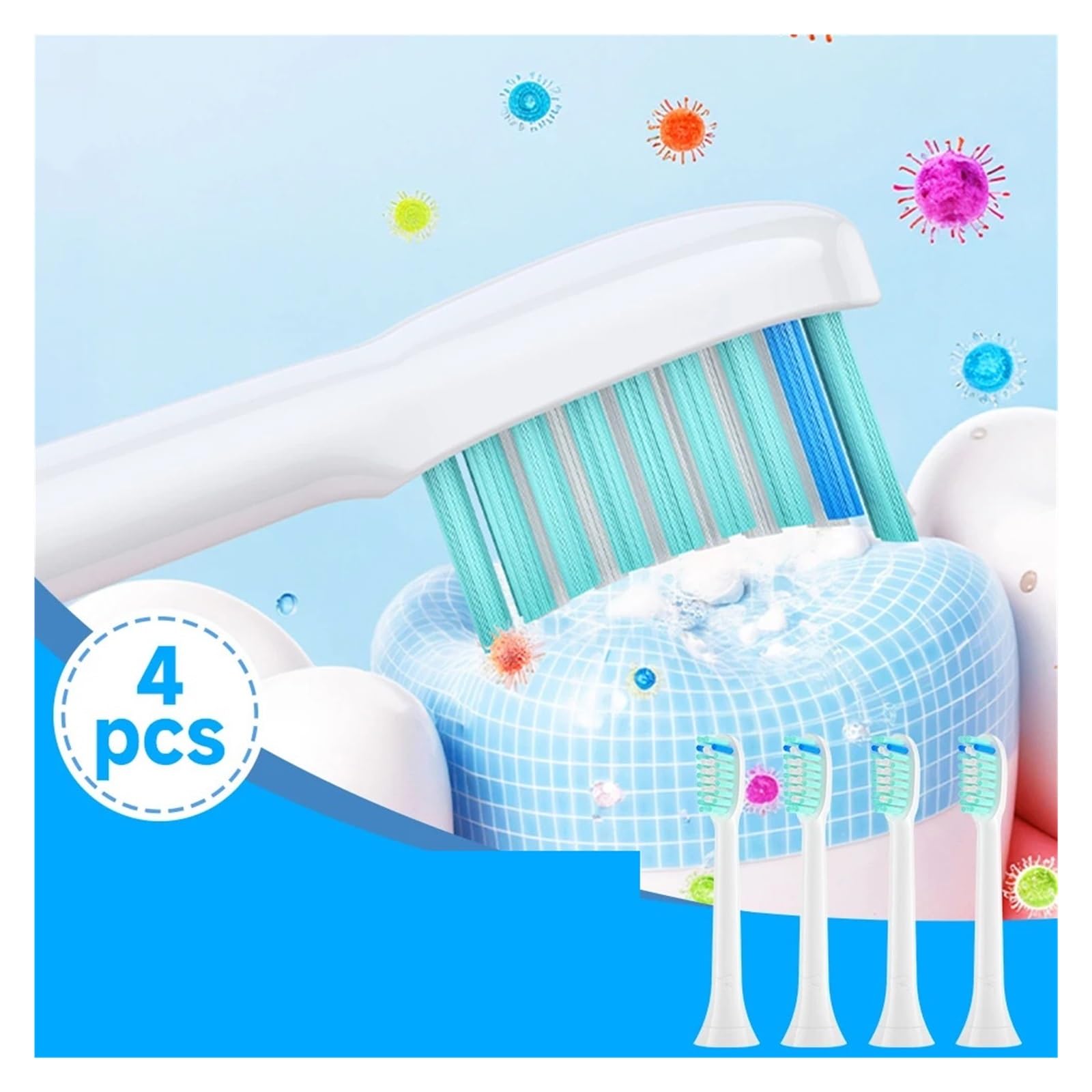 20PCS Bürstenköpfe für Erwachsene, kompatibel mit Philips | Kunststoff-Zahnbürstenköpfe für täglichen Wechsel und Mundpflege bei Erwachsenen(20B10)
