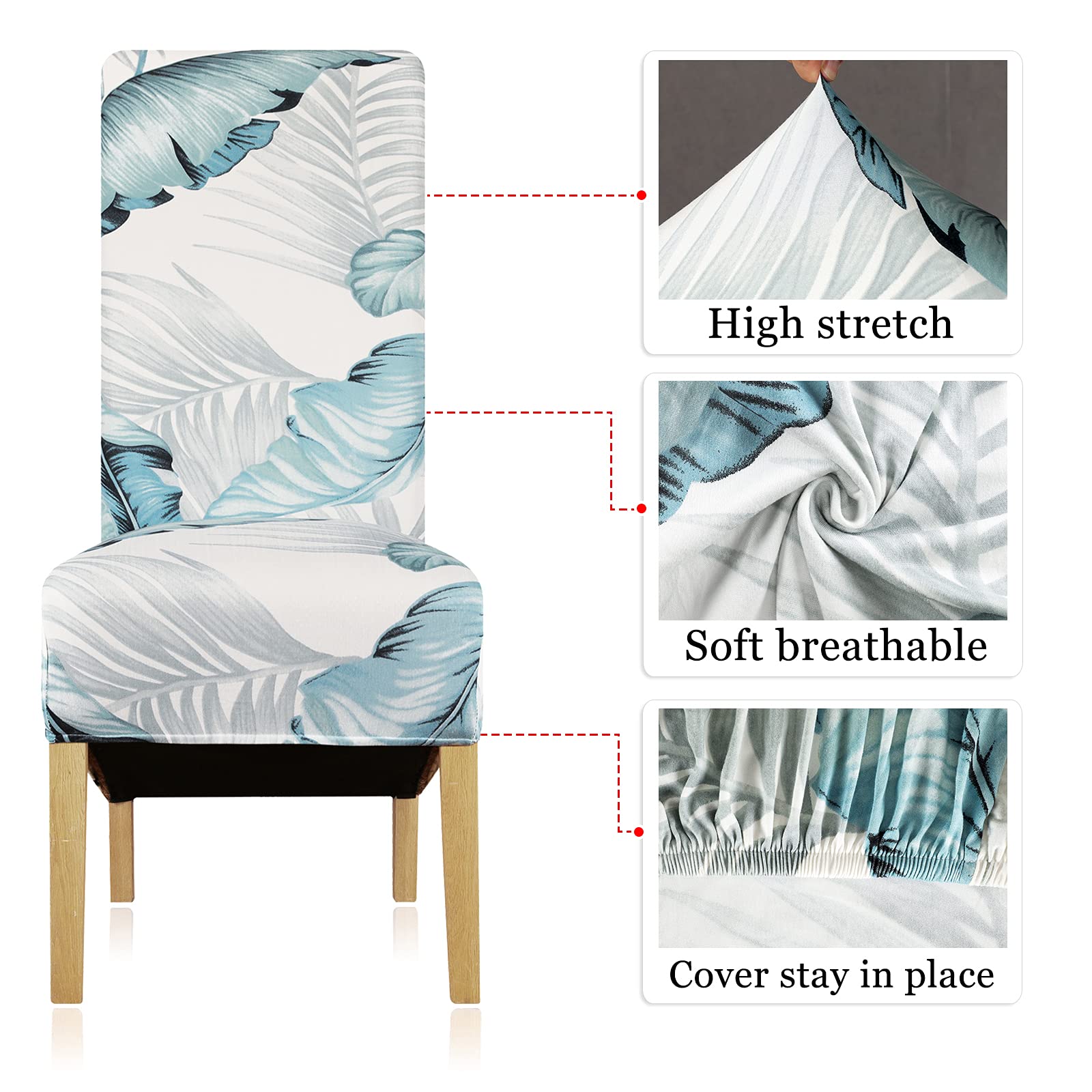 Funda elástica para silla de comedor, hotel, paquete de 1, 2, 4, 6 unidades., Color: 332, Pack de 6